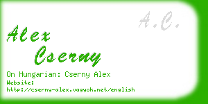alex cserny business card